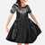 New Zealand Aotearoa Kid Short Sleeve Dress Maori Manta Ray Moko Black - Polynesian Pride