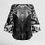 New Zealand Aotearoa Kimono Sleeve Blouse Maori Manta Ray Moko Black - Polynesian Pride