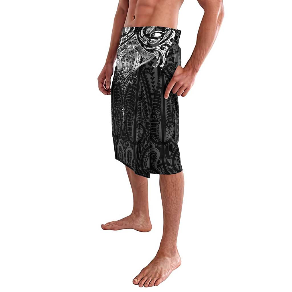 New Zealand Aotearoa Lavalava Maori Manta Ray Moko Black - Polynesian Pride