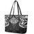 New Zealand Aotearoa Leather Tote Bag Maori Manta Ray Moko Black - Polynesian Pride