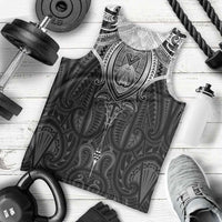 New Zealand Aotearoa Men Tank Top Maori Manta Ray Moko Black - Polynesian Pride