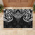 New Zealand Aotearoa Rubber Doormat Maori Manta Ray Moko Black - Polynesian Pride