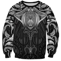 New Zealand Aotearoa Sweatshirt Maori Manta Ray Moko Black LT05 Unisex Black - Polynesian Pride