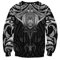 New Zealand Aotearoa Sweatshirt Maori Manta Ray Moko Black LT05 - Polynesian Pride
