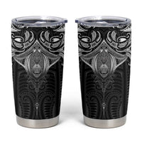 New Zealand Aotearoa Tumbler Cup Maori Manta Ray Moko Black - Polynesian Pride