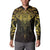 New Zealand Aotearoa Button Sweatshirt Maori Manta Ray Moko Gold - Polynesian Pride