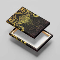 New Zealand Aotearoa Canvas Wall Art Maori Manta Ray Moko Gold - Polynesian Pride