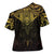 New Zealand Aotearoa Cross Shoulder Shirt Maori Manta Ray Moko Gold - Polynesian Pride