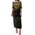 New Zealand Aotearoa Family Matching Puletasi and Hawaiian Shirt Maori Manta Ray Moko Gold - Polynesian Pride