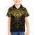 New Zealand Aotearoa Family Matching Summer Maxi Dress and Hawaiian Shirt Maori Manta Ray Moko Gold - Polynesian Pride