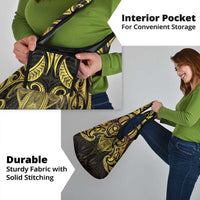 New Zealand Aotearoa Grocery Bag Maori Manta Ray Moko Gold - Polynesian Pride