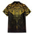 New Zealand Aotearoa Hawaiian Shirt Maori Manta Ray Moko Gold - Polynesian Pride