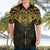 New Zealand Aotearoa Hawaiian Shirt Maori Manta Ray Moko Gold - Polynesian Pride