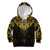 New Zealand Aotearoa Kid Hoodie Maori Manta Ray Moko Gold - Polynesian Pride