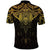New Zealand Aotearoa Polo Shirt Maori Manta Ray Moko Gold - Polynesian Pride