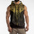 New Zealand Aotearoa Sleeveless Hoodie Maori Manta Ray Moko Gold - Polynesian Pride