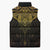 New Zealand Aotearoa Sleeveless Puffer Jacket Maori Manta Ray Moko Gold - Polynesian Pride