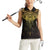 New Zealand Aotearoa Women Sleeveless Polo Shirt Maori Manta Ray Moko Gold - Polynesian Pride