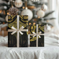 New Zealand Aotearoa Wrapping Paper Maori Manta Ray Moko Gold - Polynesian Pride