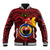 Papua New Guinea Gulf Province Baseball Jacket Mix Coat Of Arms Polynesian Pattern LT05 Unisex Red - Polynesian Pride