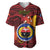 Papua New Guinea Gulf Province Baseball Jersey Mix Coat Of Arms Polynesian Pattern LT05 Red - Polynesian Pride