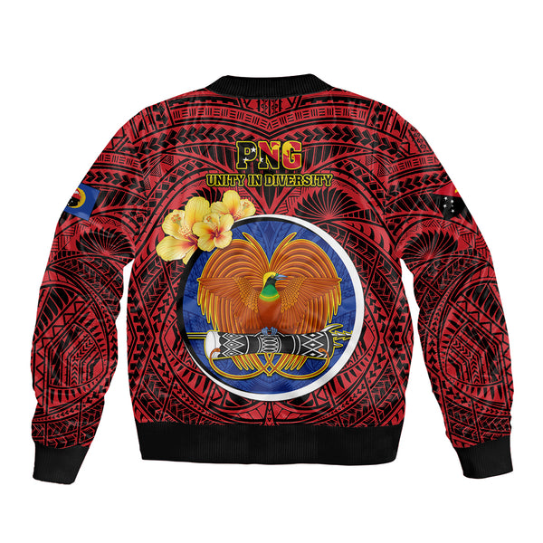 Papua New Guinea East Sepik Province Bomber Jacket PNG Birds Of Paradise Polynesian Arty Style LT03 main image 1