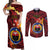 Papua New Guinea Gulf Province Couples Matching Off Shoulder Maxi Dress and Long Sleeve Button Shirts Mix Coat Of Arms Polynesian Pattern LT05 Red - Polynesian Pride