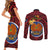Papua New Guinea Gulf Province Couples Matching Short Sleeve Bodycon Dress and Long Sleeve Button Shirts Mix Coat Of Arms Polynesian Pattern LT05 - Polynesian Pride
