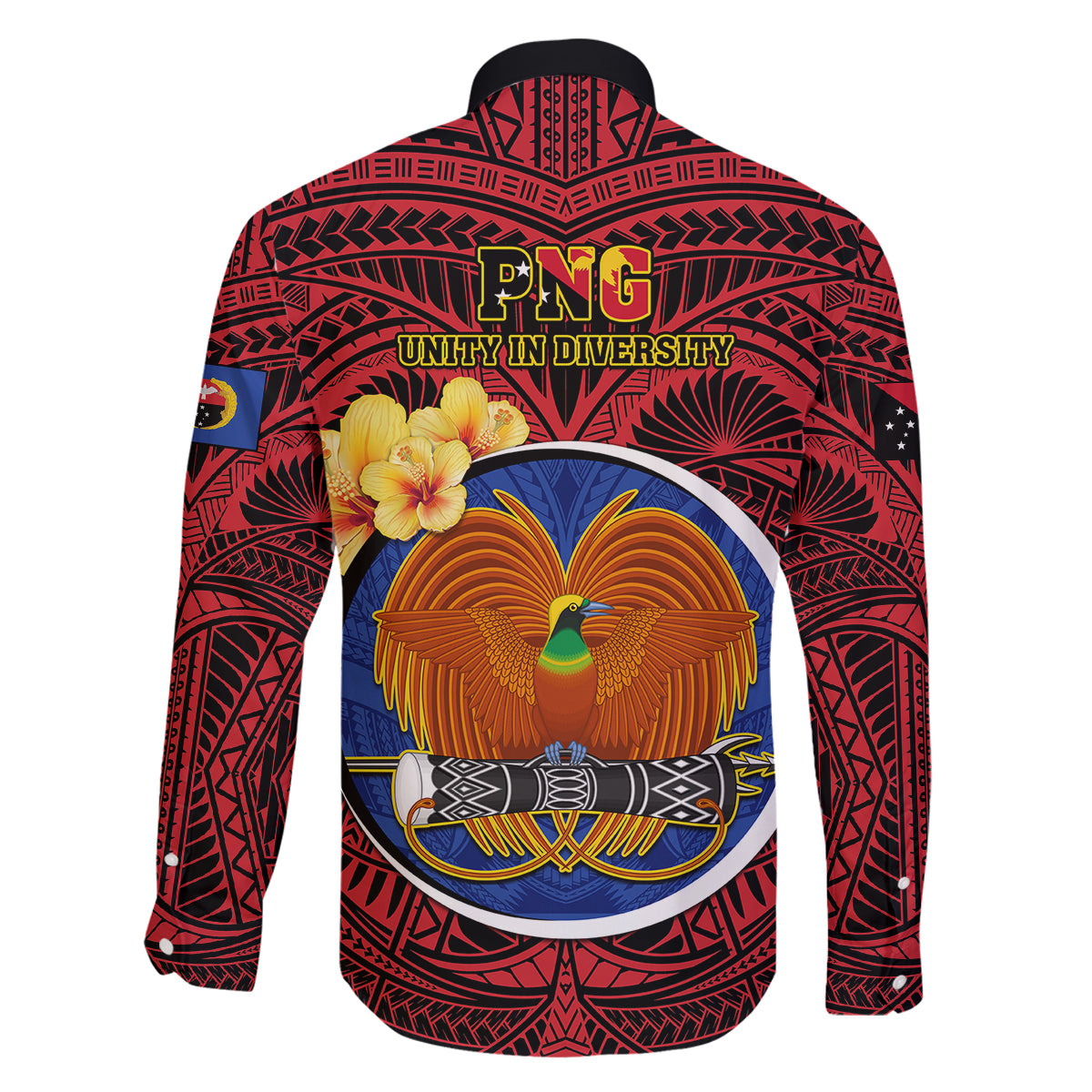Papua New Guinea Gulf Province Family Matching Mermaid Dress and Hawaiian Shirt Mix Coat Of Arms Polynesian Pattern LT05 - Polynesian Pride