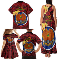 Papua New Guinea Gulf Province Family Matching Tank Maxi Dress and Hawaiian Shirt Mix Coat Of Arms Polynesian Pattern LT05 - Polynesian Pride
