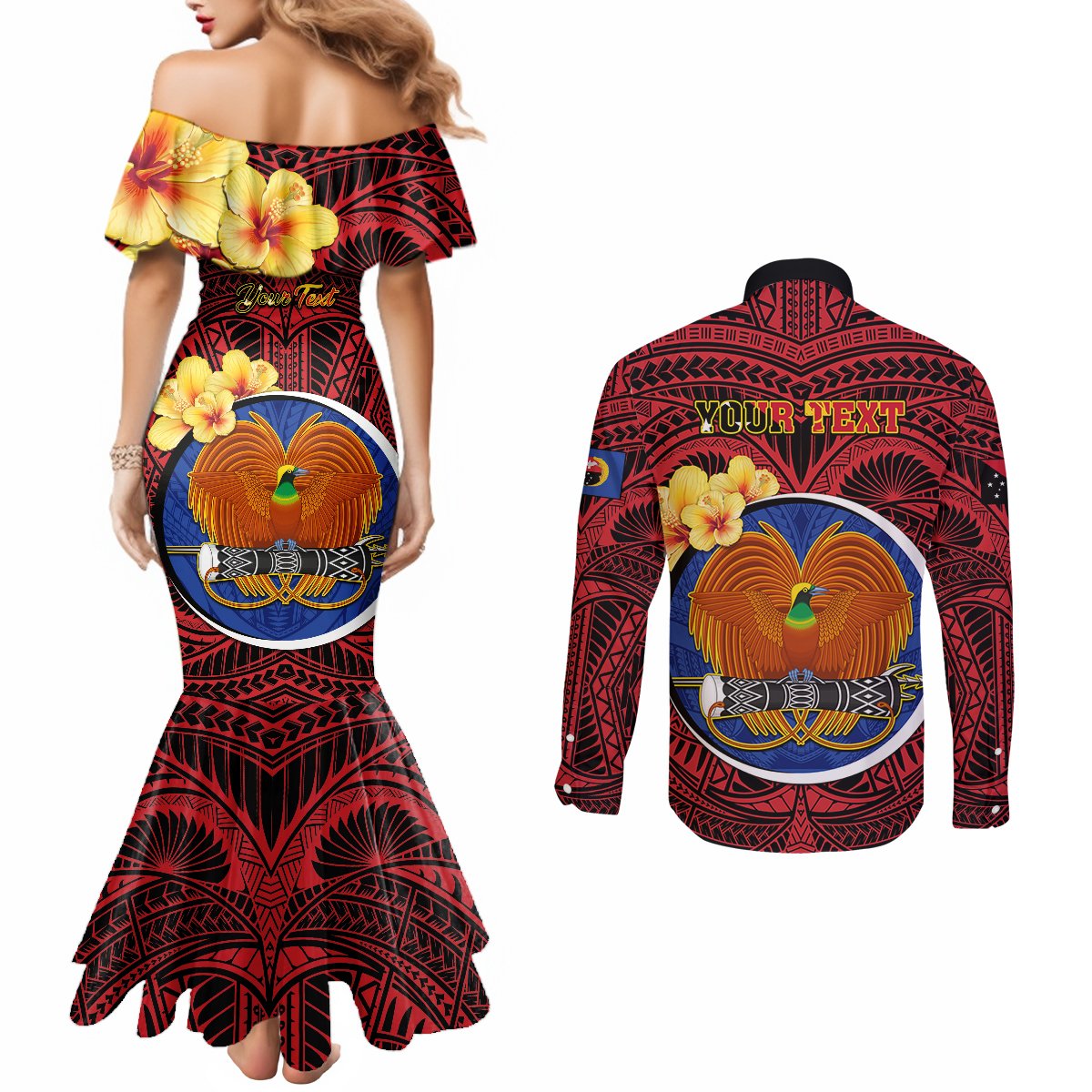 Personalized Papua New Guinea Gulf Province Puletasi Mix Coat Of Arms Polynesian Pattern LT05