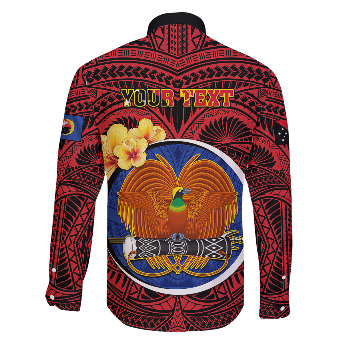 Personalized Papua New Guinea Gulf Province Family Matching Off Shoulder Long Sleeve Dress and Hawaiian Shirt Mix Coat Of Arms Polynesian Pattern LT05 - Polynesian Pride