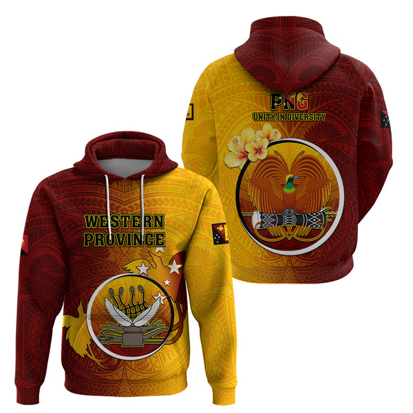 Papua New Guinea Western Province Wearable Blanket Hoodie Mix Coat Of Arms Polynesian Pattern LT05 main image 1