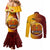 Personalized Papua New Guinea Western Province Couples Matching Mermaid Dress and Long Sleeve Button Shirts Mix Coat Of Arms Polynesian Pattern LT05 - Polynesian Pride