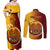 Personalized Papua New Guinea Western Province Couples Matching Off Shoulder Maxi Dress and Long Sleeve Button Shirts Mix Coat Of Arms Polynesian Pattern LT05 - Polynesian Pride