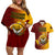 Personalized Papua New Guinea Western Province Couples Matching Off Shoulder Short Dress and Hawaiian Shirt Mix Coat Of Arms Polynesian Pattern LT05 Red - Polynesian Pride
