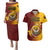 Personalized Papua New Guinea Western Province Couples Matching Puletasi Dress and Hawaiian Shirt Mix Coat Of Arms Polynesian Pattern LT05 Red - Polynesian Pride