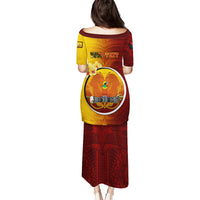 Personalized Papua New Guinea Western Province Family Matching Puletasi Dress and Hawaiian Shirt Mix Coat Of Arms Polynesian Pattern LT05 - Polynesian Pride