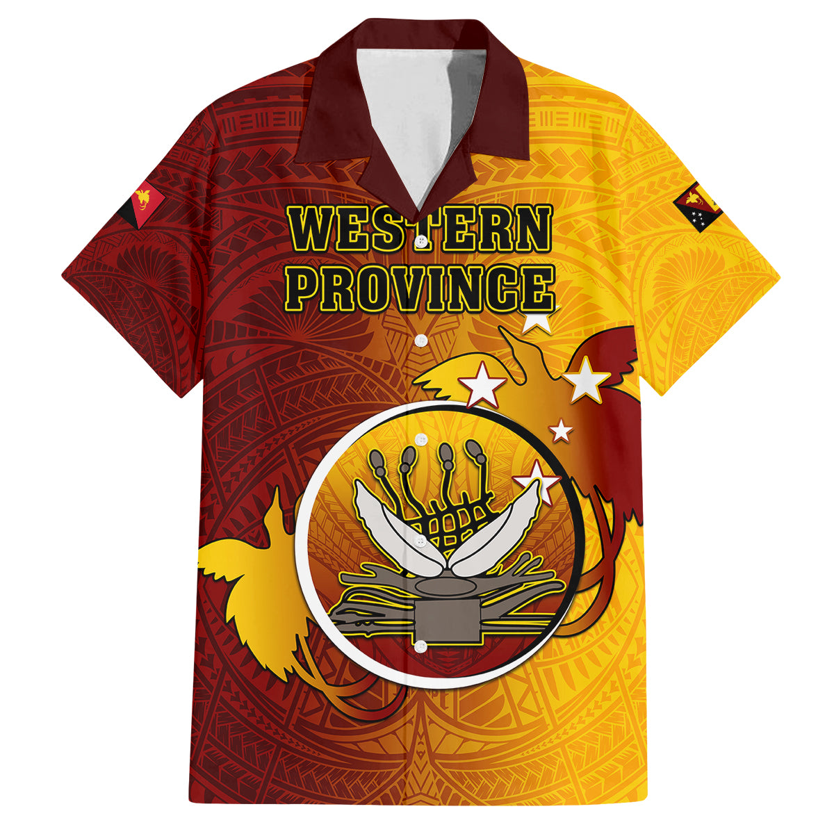 Personalized Papua New Guinea Western Province Kid Hawaiian Shirt Mix Coat Of Arms Polynesian Pattern LT05 Kid Red - Polynesian Pride