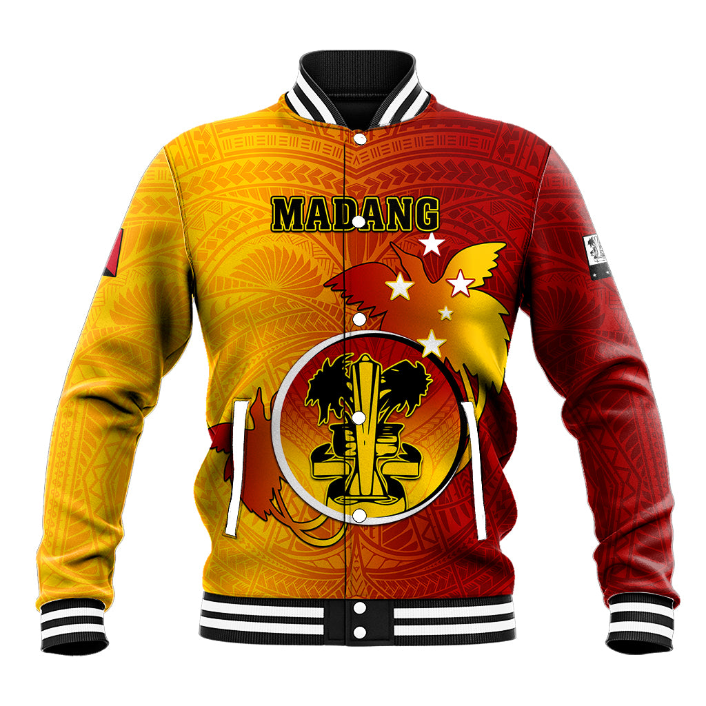 Papua New Guinea Madang Province Baseball Jacket Mix Coat Of Arms Polynesian Pattern LT05 Unisex Yellow - Polynesian Pride