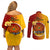 Papua New Guinea Madang Province Couples Matching Off Shoulder Short Dress and Long Sleeve Button Shirts Mix Coat Of Arms Polynesian Pattern LT05 - Polynesian Pride