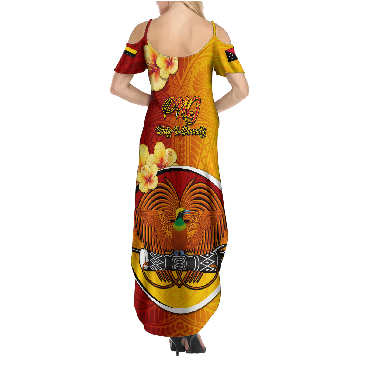 Papua New Guinea Madang Province Family Matching Summer Maxi Dress and Hawaiian Shirt Mix Coat Of Arms Polynesian Pattern LT05 - Polynesian Pride
