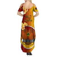 Papua New Guinea Madang Province Family Matching Summer Maxi Dress and Hawaiian Shirt Mix Coat Of Arms Polynesian Pattern LT05 - Polynesian Pride