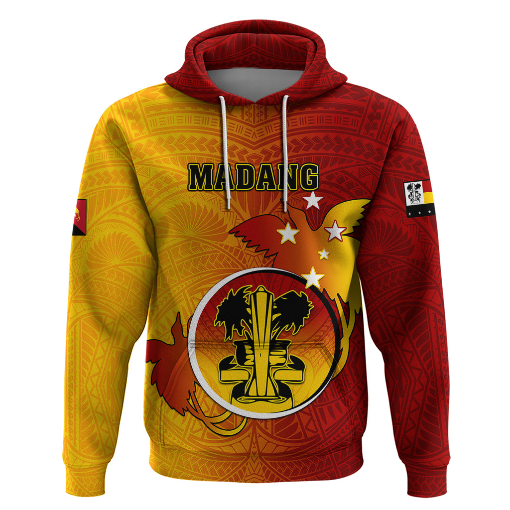 Papua New Guinea Madang Province Hoodie Mix Coat Of Arms Polynesian Pattern LT05 Yellow - Polynesian Pride