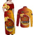 Personalized Papua New Guinea Madang Province Couples Matching Off Shoulder Maxi Dress and Long Sleeve Button Shirts Mix Coat Of Arms Polynesian Pattern LT05 - Polynesian Pride