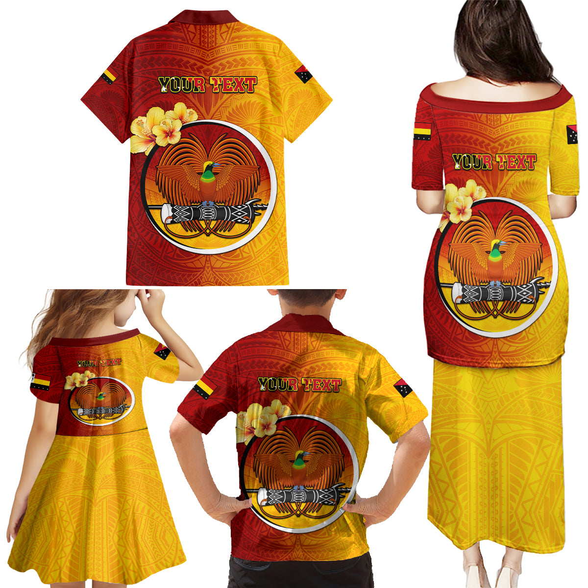 Personalized Papua New Guinea Madang Province Family Matching Puletasi Dress and Hawaiian Shirt Mix Coat Of Arms Polynesian Pattern LT05 - Polynesian Pride
