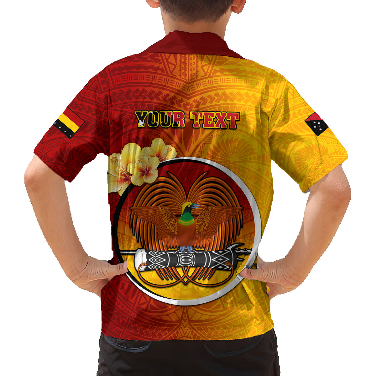 Personalized Papua New Guinea Madang Province Kid Hawaiian Shirt Mix Coat Of Arms Polynesian Pattern LT05 - Polynesian Pride