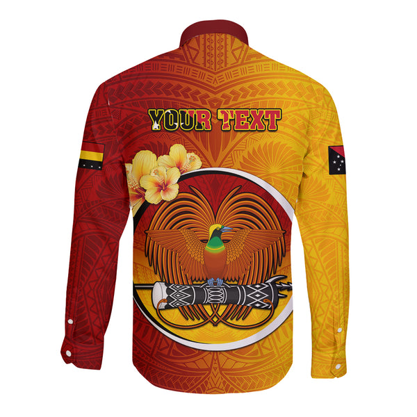 Personalized Papua New Guinea Madang Province Couples Matching Off The Shoulder Long Sleeve Dress and Long Sleeve Button Shirts Mix Coat Of Arms Polynesian Pattern LT05 main image 0