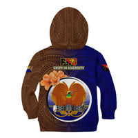 Papua New Guinea Manus Province Kid Hoodie Mix Coat Of Arms Polynesian Pattern LT05 - Polynesian Pride