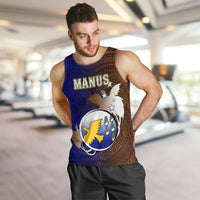 Papua New Guinea Manus Province Men Tank Top Mix Coat Of Arms Polynesian Pattern LT05 - Polynesian Pride